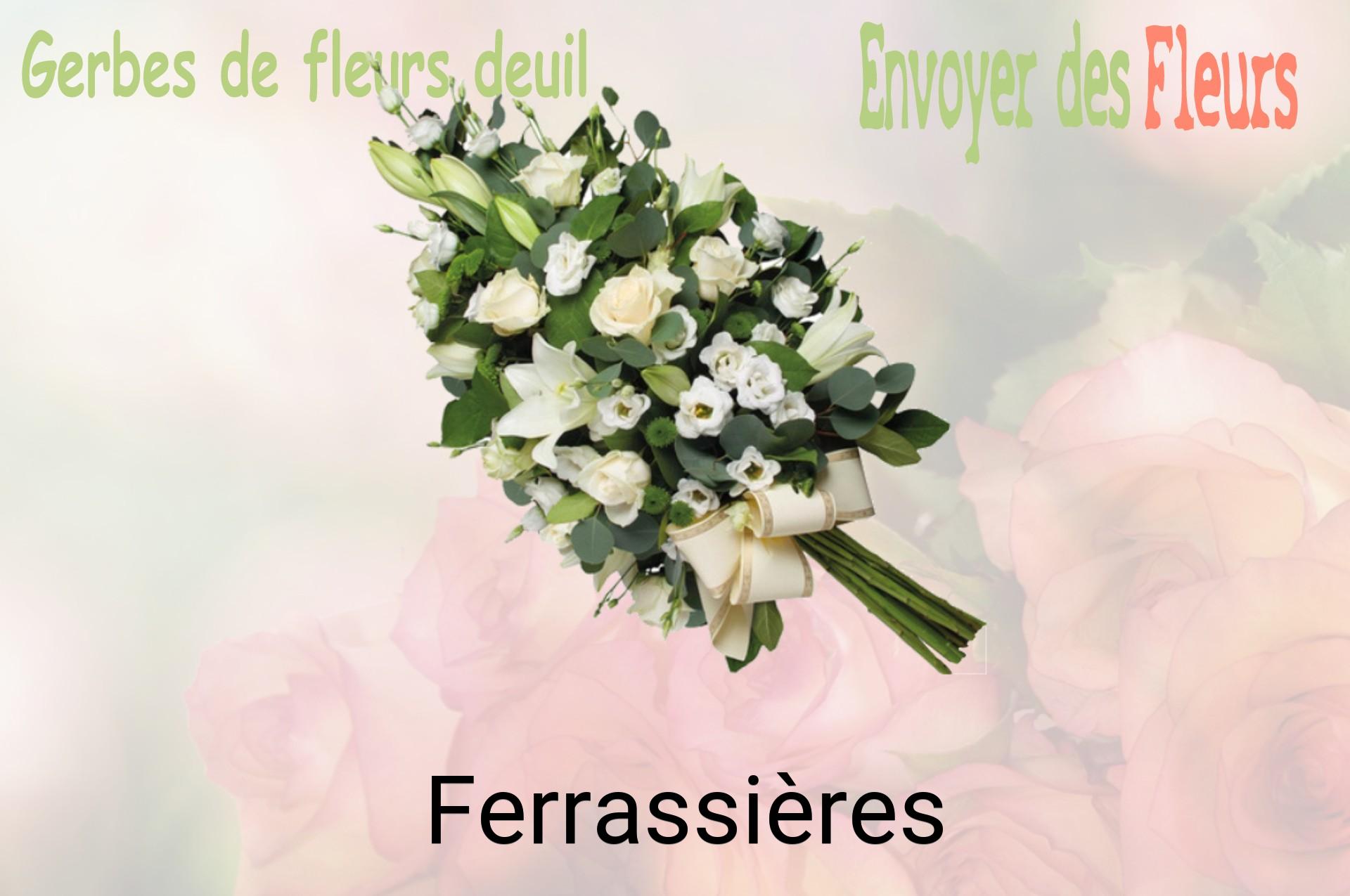 Gerbe de fleurs de deuil livrée à Ferrassières